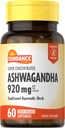 Sundance Ashwagandha 920mg | 60カプセル | 超濃縮 | 伝統的アーユルヴェーダハーブ | 非GMO、グルテンフリーサプリメント
