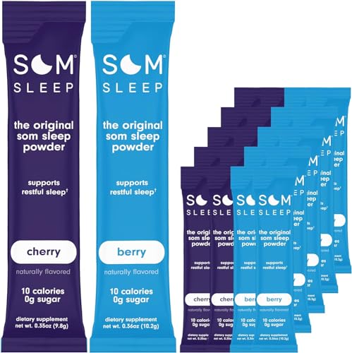 Som Sleep, Restful Sleep Zero Sugar Powder Drink Mix 20 パックセット: チェリー&ベリー風味 – ビーガン, Keto