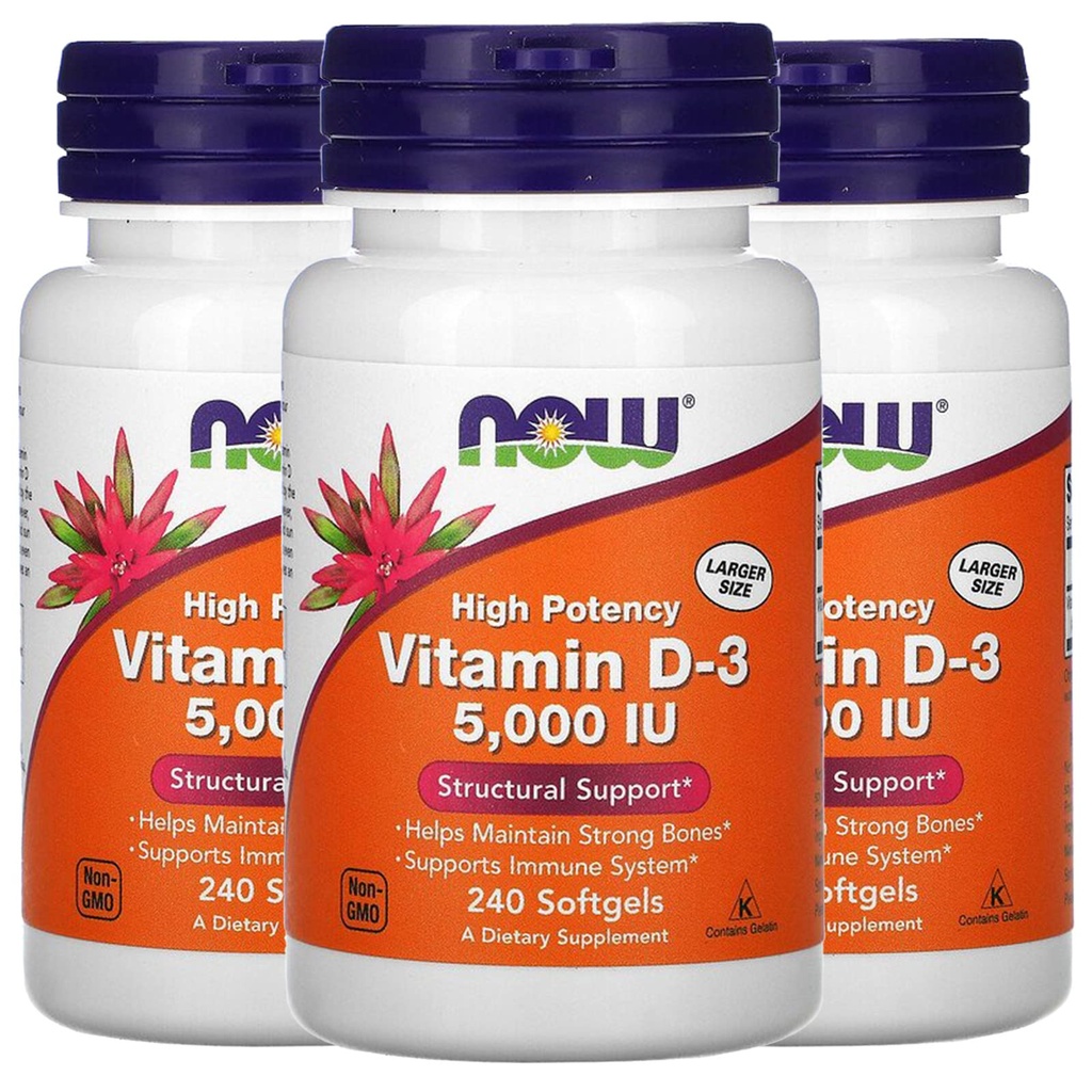 今ビタミンD-3 5000 IU、240 Softgels、3のパック