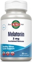 KALのMelatonin 3mgの持続的な解放の睡眠の援助、Melatoninの補足は健康な弛緩、カルムの感じおよび適切な睡眠周期、w/加えられたビタミンB6、ビーガン、グルテンフリー、120のサーブ、120のタブレットを支えます