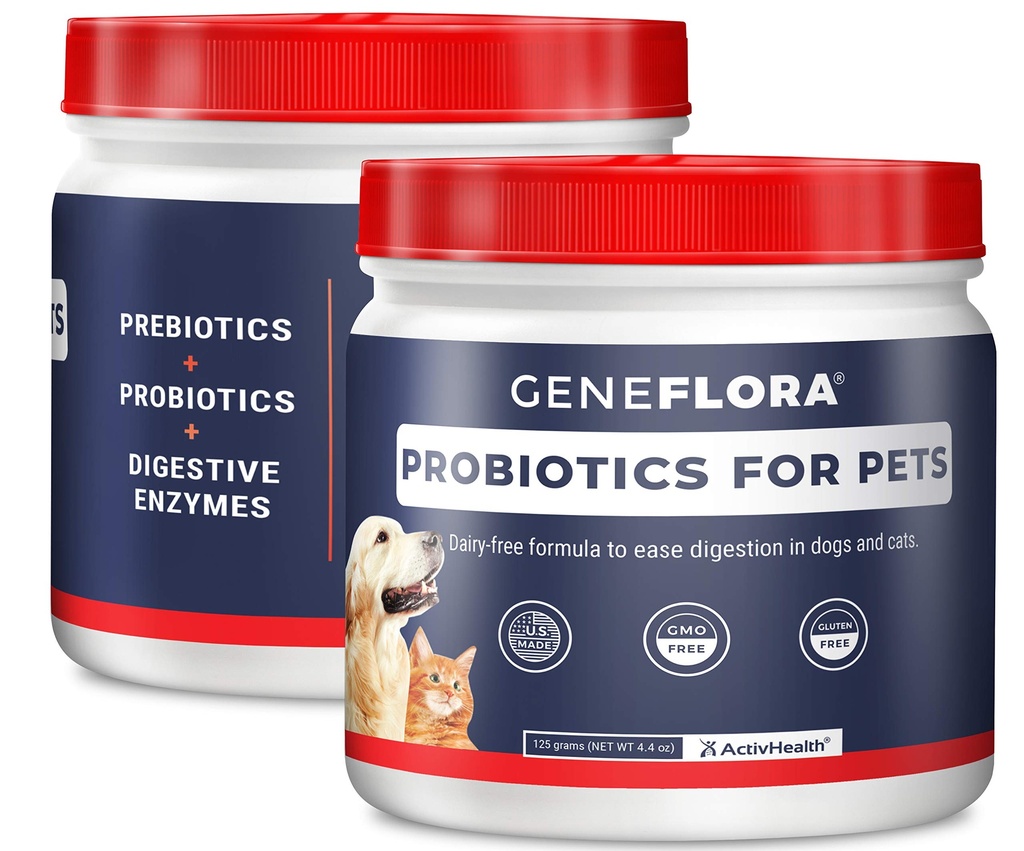 ペット(犬、猫、ウサギなど)のためのActivHealth消化酵素とプロバイオティクス2のペットパックのためのGenefloraによる125 mg、120サービング)
