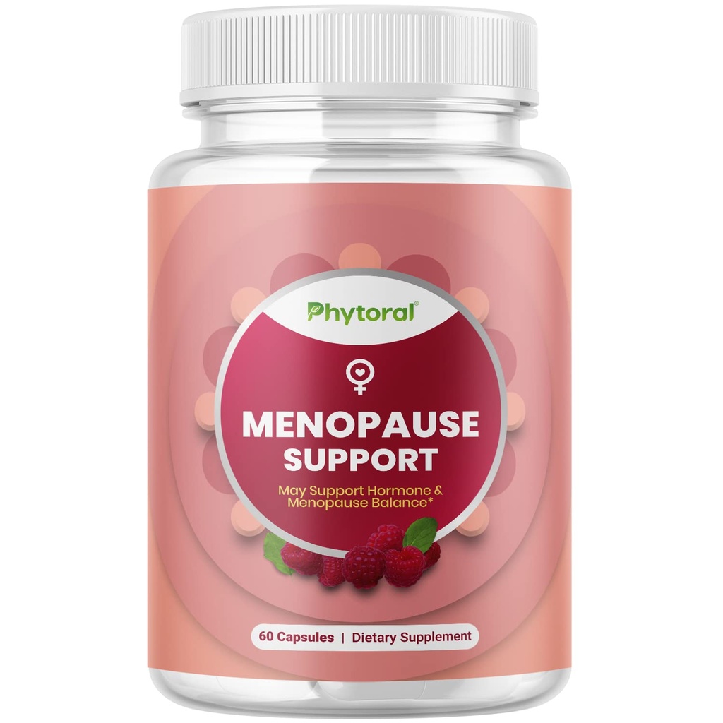 Phytoral Complete Herbal Menopause Supplement for Women - Female Hormone Balance Capsules for Night Sweats Hot Flashes & Mood Swings with Dong Quai Chaste Berry & Black Cohosh Root - 60 Count