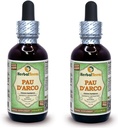 PAU d'arco (Tabebuia Impetiginosa) グリセライト, 乾燥樹皮アルコールフリー液体抽出物 (ブランド名: HerbalTerra, 間違いなく米国製) 2x2 fl.oz (2x60 ml)
