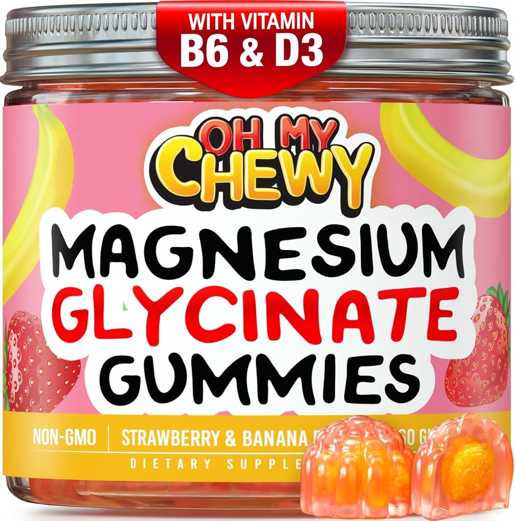 中心に満ちたマグネシウムのGlycinateのグミー400MG - 子供のための高吸収性、十代の若者たち及び大人-睡眠のための補足、B6及びD3の Calm及び筋肉弛緩-グルテンフリー及びビーガンフレンドリー- 120の計算