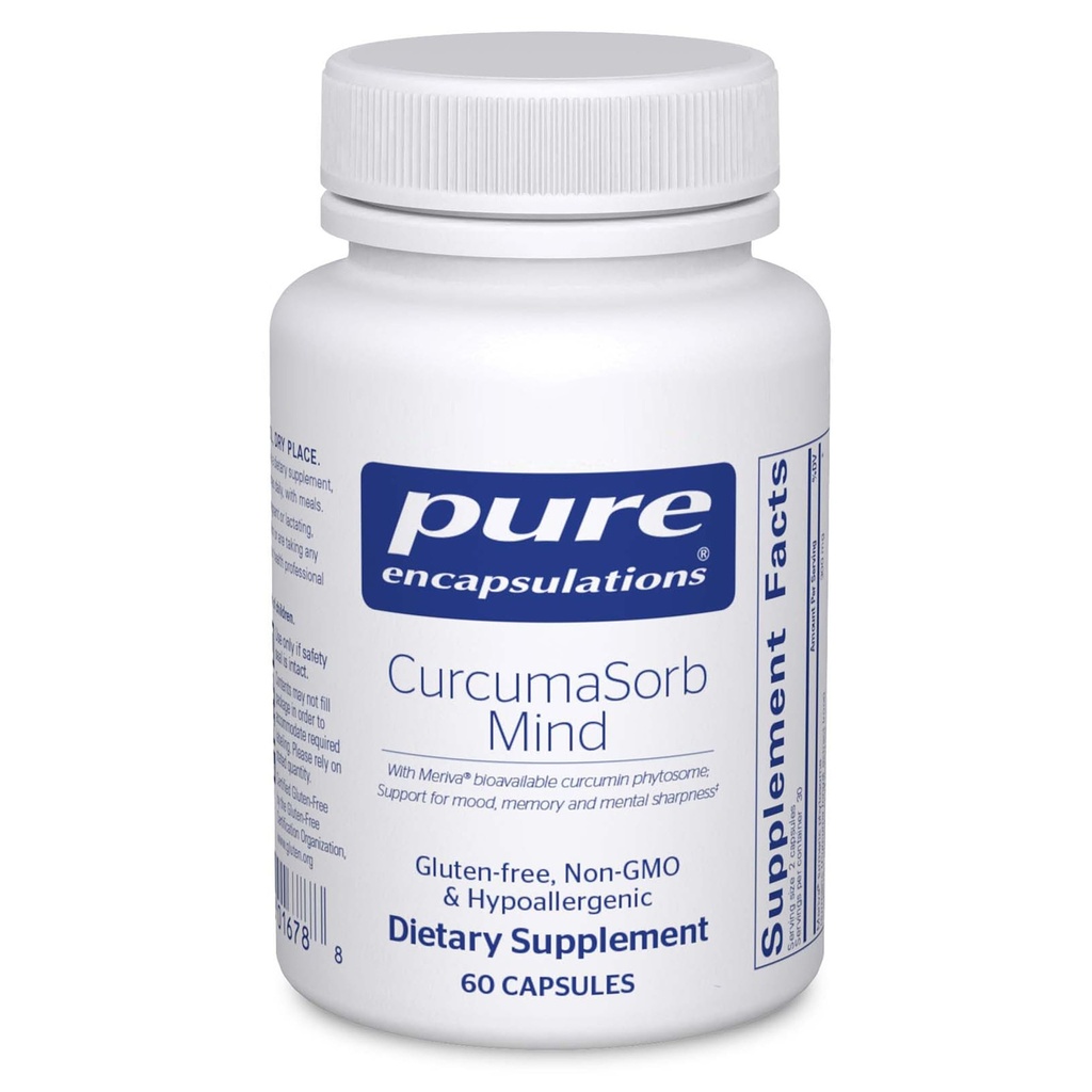 純粋なカプセル封入 CurcumaSorb マインド | 記憶、シャープネス、認知機能をサポートするサプリメント* | 60カプセル