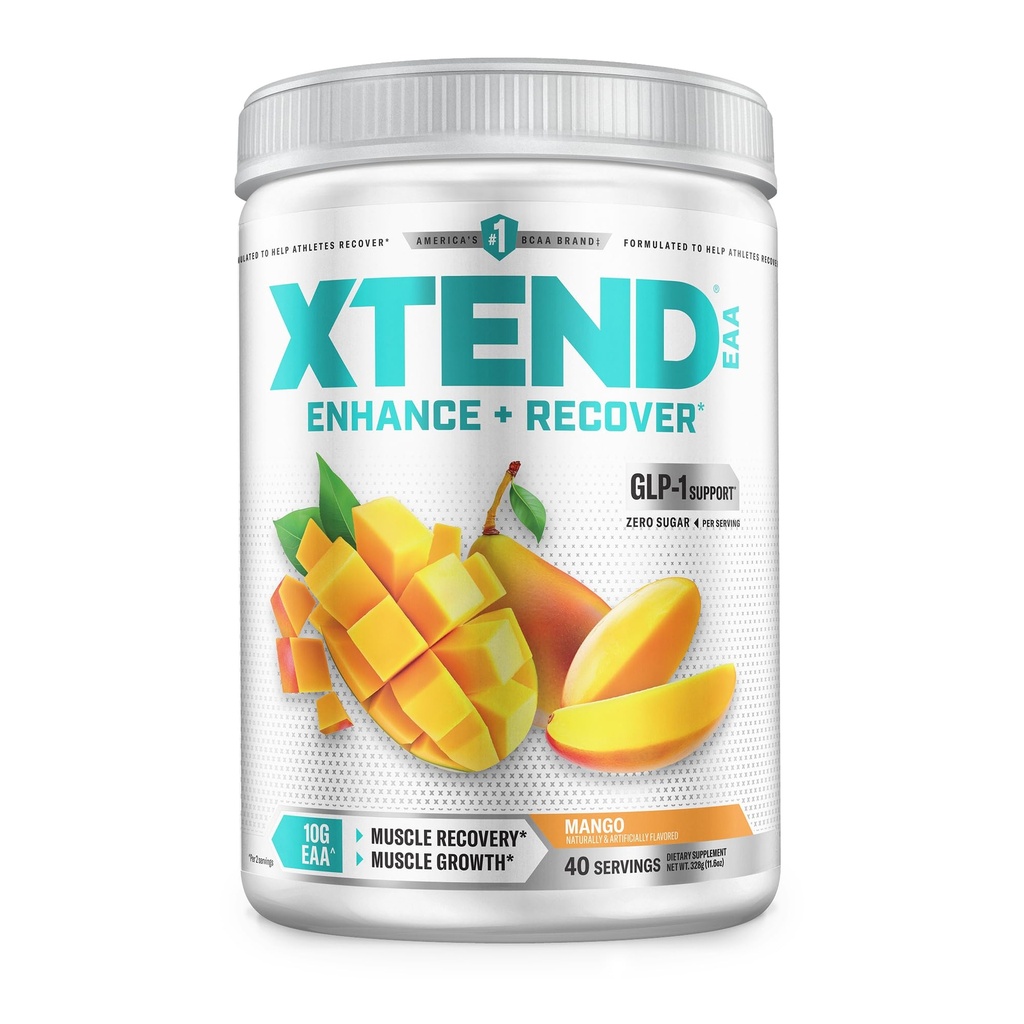 Xtend Scivation EAA + BCAAパウダー | 筋肉の回復 & リーン 筋肉の成長 | 9 イントラワークアウトまたはポストワークアウトの回復のためのエッセンシャル アミノ 酸 | 10g EAA 2 食用 | マンゴ 40 サービング