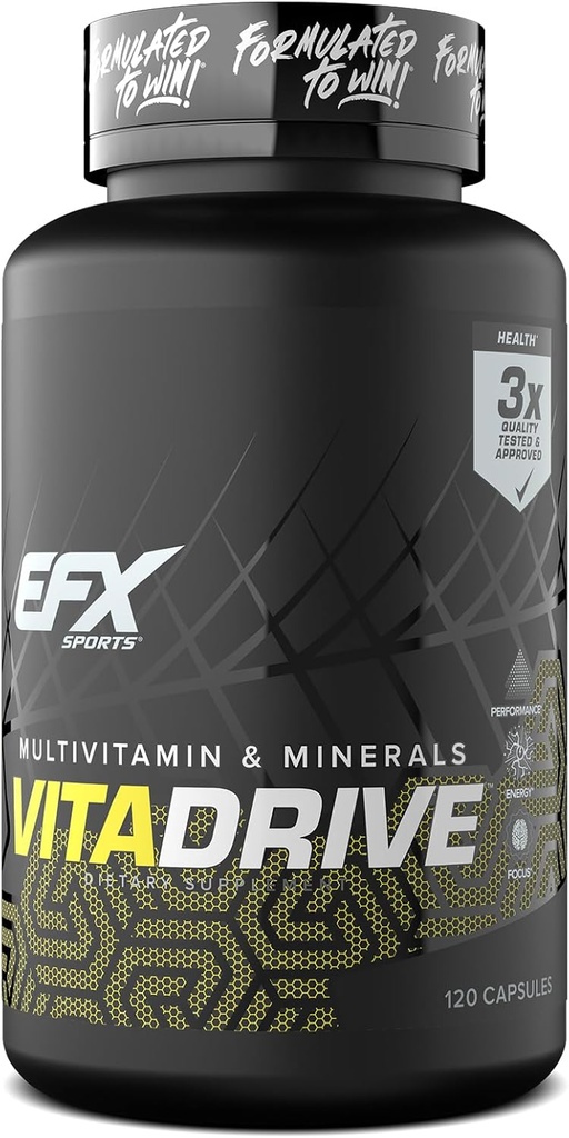 EFX Sports Vita Drive | ビタミン・ミネラル・微量栄養素・抗酸化剤の複合体 | 30食・120カプセル