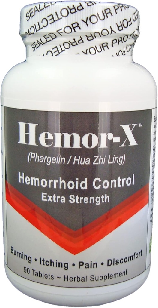 Hemor-X - 自然な痔の処置、かゆみのための余分強さの補足、膨張、燃焼の不快な救助。人および女性のための90のタブレット。