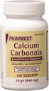 Pharbest Calcium Carbonate Antacid and Calcium Supplement 10 Grains - 100 Tablets by HARBEST
