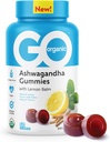GO ORGANIC ストレスリリーフ アシュワガンダ サプリメント グミ | レモン風味 | 60 カウント