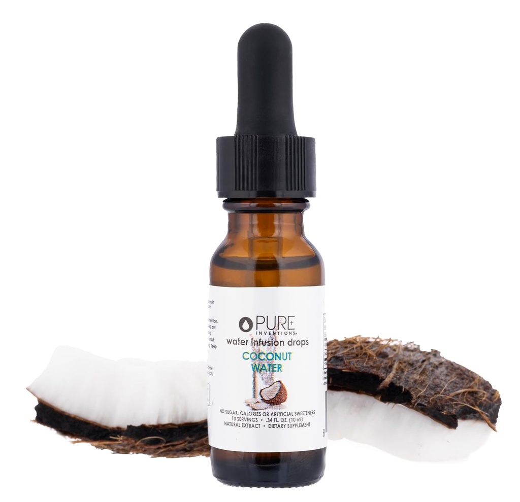 純粋な発明 - ココナッツ水注入ドロップ - ドリンク&ウォーターインフューザー - 自然に電解液を占有 - 砂糖、カロリー、または人工甘味料なし - デラックストラベルサイズ - 12 サービング - 0.34 oz