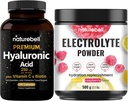 NatureBell Hyaluronic Acid Capsules with Biotin + Vitamin C & Electrolyte Hydration Powder Bundle Pack | Complete Beauty Care Complex | Real Coconut Water Electrolytes