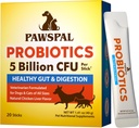 Probiotics for Dogs and Cats, 5 Billion CFU, Veterinarian Formulated, Digestive & Immune Health, Gut Flora Balance, All Natural Probiotic Powder, Chicken Liver Flavor, 20 Sticks
