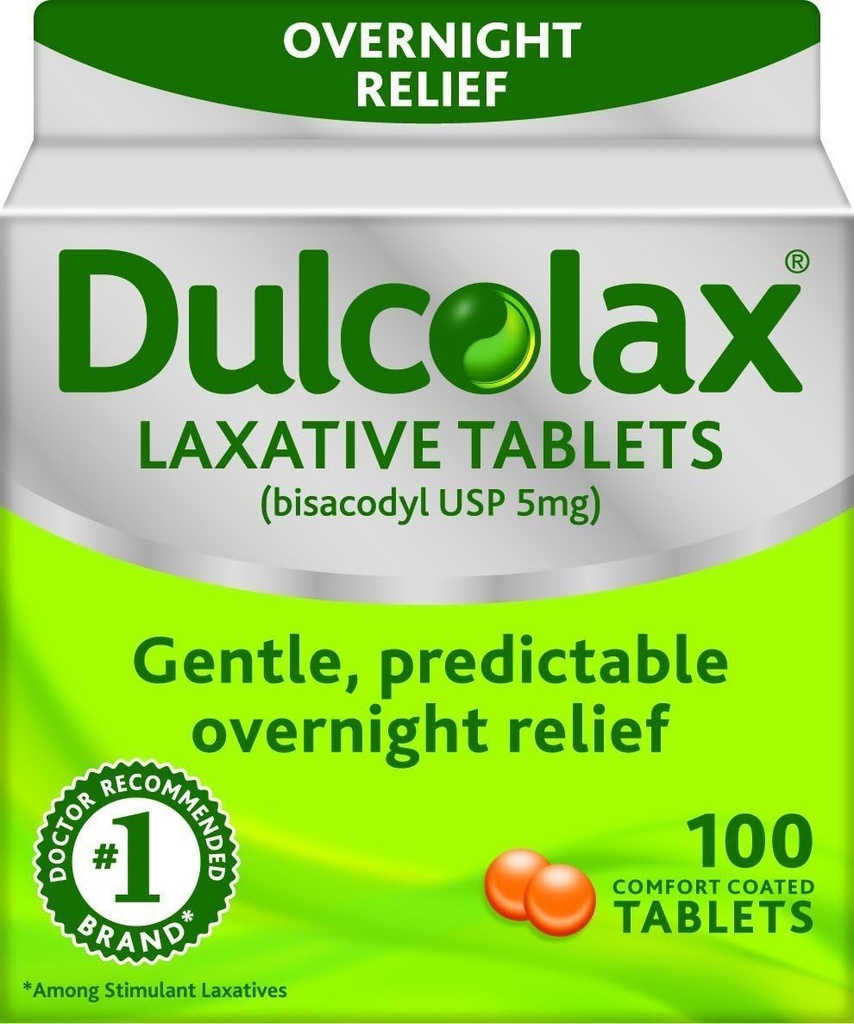 Dulcolax 5 mgの便秘のための乳剤のタブレット - 100 ea