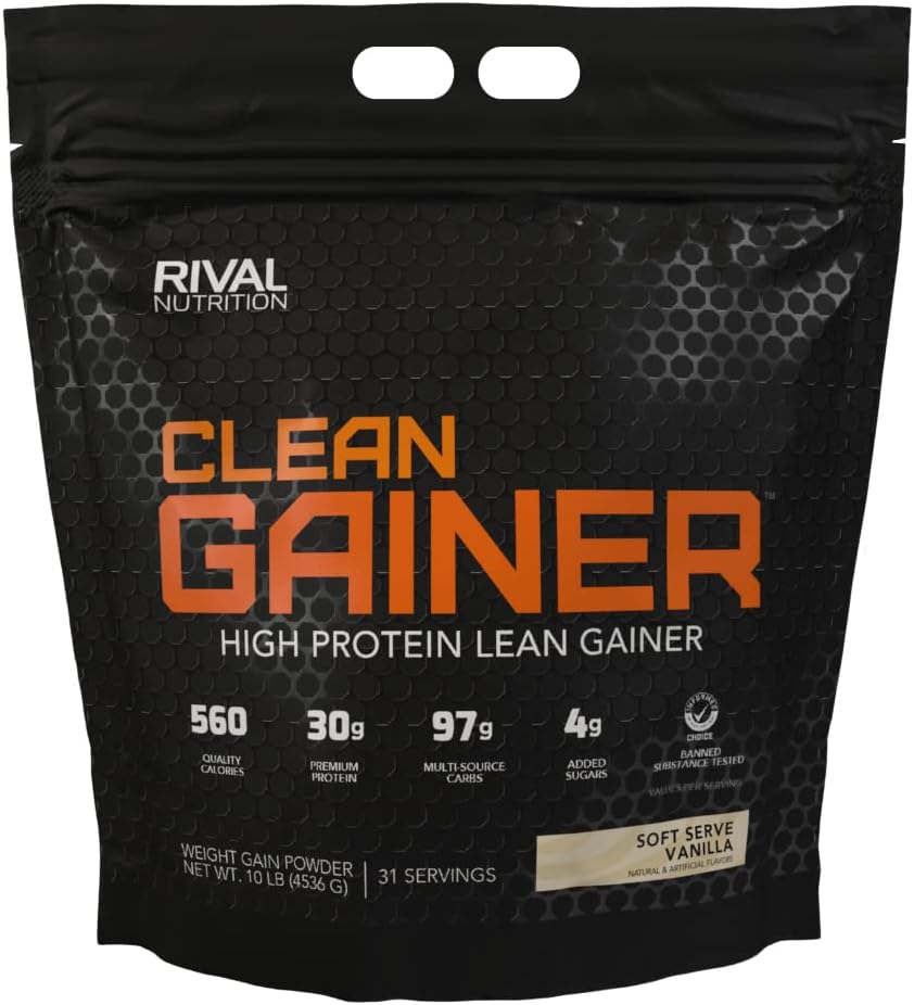 RIVAL NUTRITIONクリーンゲイン - ソフトサーブバニラ10ポンド