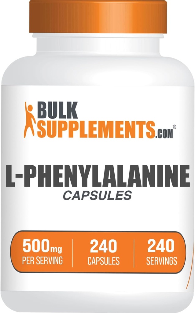 BulkSupplements.com L-Phenylalanineカプセル - Phenylalanineサプリメント、L-Phenylalanine 500mg - グルテンフリー、給餌1カプセル、240カプセル(1パック)