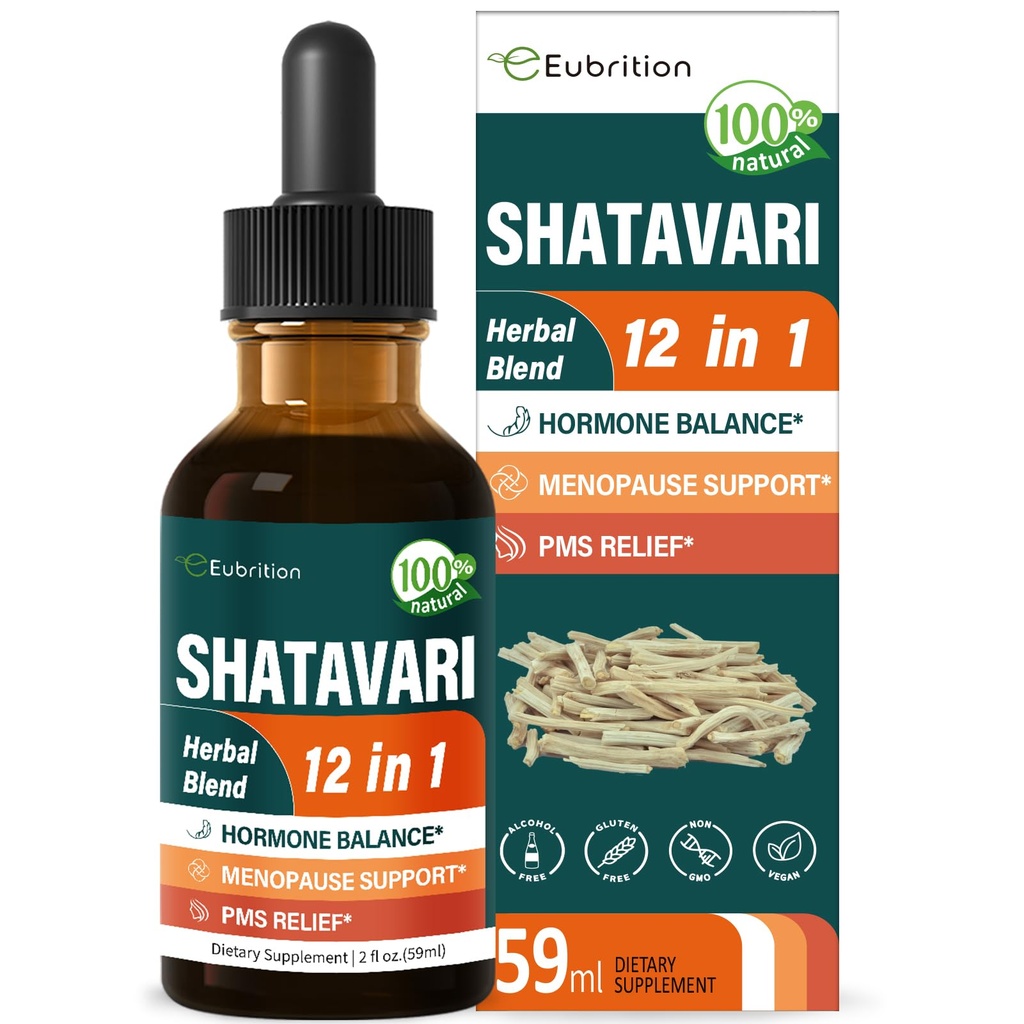 Shatavari(Shitabari)は、女性のサポート更年期障害救助、PMSサポートのための草の補足、ワイルドヤム、12-in-1フォーミュラ、Vitexベリーエキス。 2oz