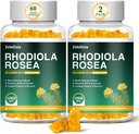 2 パック砂糖フリーロディオラロゼアグミー 1000mg, 女性のためのロゼアサプリメント & 男性, サポート持久力, 気分 & エネルギー, 非GMO, ビーガン, 120 カウント