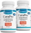 EuroMedica CuraPro - 脳と免疫の健康サポートのための抗酸化サプリメント - クルクミン&ターメリックエッセンシャルオイルと栄養補助食品 - ハーブライバサポート - 60ソフトゲル、2パック(120ソフトゲル)