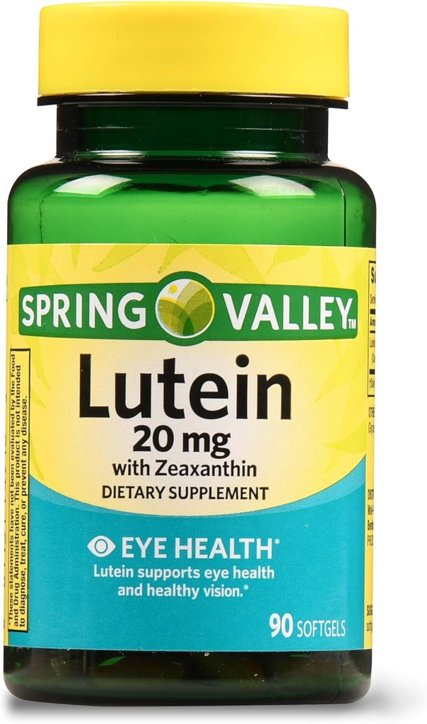ゼアキサンチンの食事療法の補足、20のmg、90の計算が付いているスプリング・バレーLutein