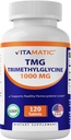 Vitamatic TMG は 1000mg - Trimethylglycine - Betaine Anhydrous - 120 のタブレット- 120 のサービング-非 GMO 及びグルテンフリーを補います