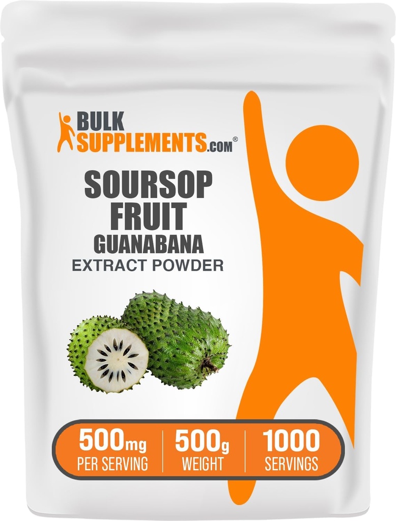 BulkSupplements.com Soursopフルーツエキスパウダー - Guanabana抽出物、ハーブサプリメント - グルテンフリー、500g(1.1ポンド)、500g(パッケージ1)