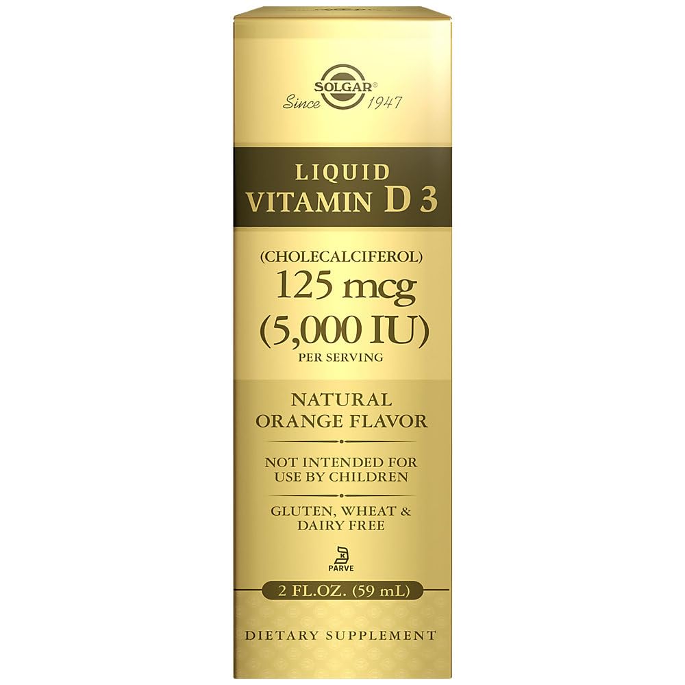 ソルガー液ビタミンD3 125 mcg(5,000 IU)、2 fl oz - おいしい、天然オレンジ味 - ヘルシーボン&ティースを維持するのに役立ちます - 免疫システムサポート - グルテンフリー、乳製品無料、コシャ - 59 サービング
