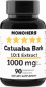 MONOHERB Catuaba Bark Extract 1000 mg - 90 Vegetarian Capsules