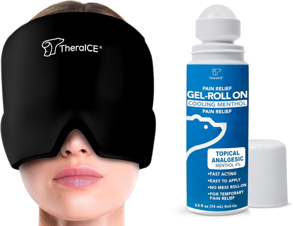 Theraice Migraineの救助の帽子およびTheraiceの痛みの救助ロールオン