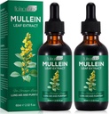 2 Pack Mullein Drops for Lungs, Natural Mullein Herbal Supplements, Mullein Leaf Extract for Lung Cleanse and Respiratory Support, 2.02 fl oz
