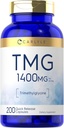 Carlyle TMG Supplement | 1400mg | 200 Trimethylglycine Quick Release Capsules | Non-GMO & Gluten Free