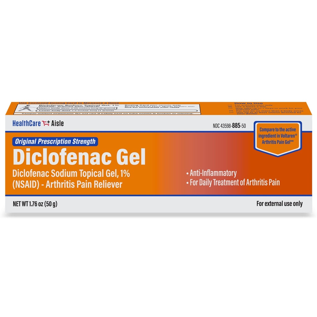 HealthCareAisle Diclofenac ゲル、1%、関節炎の痛みの軽減 - 50 g の管 - 元の規定強さ(NSAID)