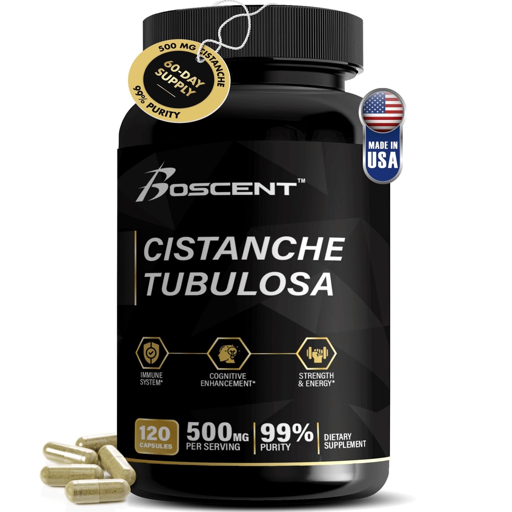 プレミアムシスタンチェTubulosa抽出500mg(120カプセル) - 50%のEchinacosides、10% Acteosides - 自然なNootropicのためのスタミナ、免疫および記憶 - 充填剤、ホルモンのバランス - 男性のための強さブースター