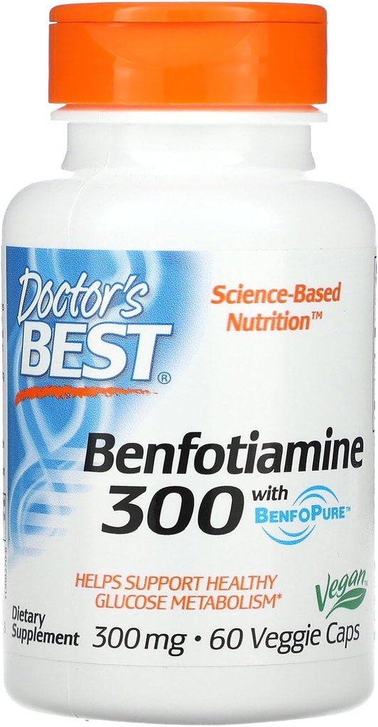 医師のベスト、BenfoPureとBenfotiamine、300 mg、60ベジギーキャップ
