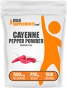 BulkSupplements.com Cayenneペッパー40000 HUパウダー - Capsaicinサプリメント, Cayenneペッパーパウダー - ビーガン&グルテンフリー, サービングあたり500mg, 250g (8.8オンス) (パック 1)