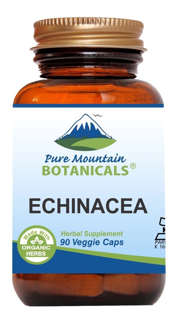 純粋な山の植物のEchinaceaのカプセルの補足-420mgの有機性Echinaceaの根が付いているKosherのビーガン帽子