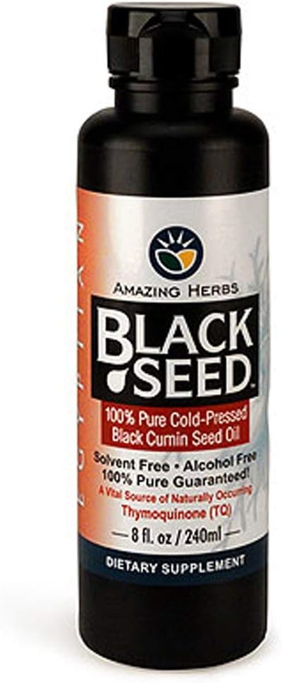 驚くべきハーブのエジプトの黒の種子油 - グルテンフリー、非GMO、消化の健康、免疫サポート、脳機能、穏やかな味 - 8 Fl Oz