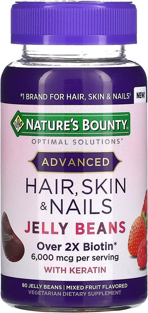 Nature's Bounty 高度な髪, 皮膚, 爪 Jelly Beans 80ct, 1 ea