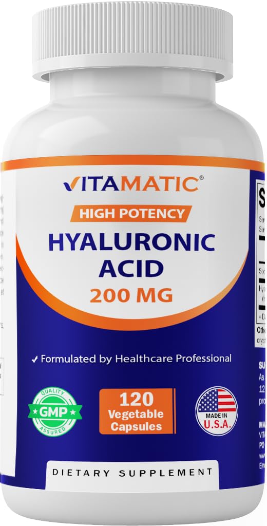Vitamatic の Hyaluronic 酸は 200mg -サポート健康な結合ティッシュおよび接合箇所-Youthful の健康な皮- 120 のカプセルを促進します