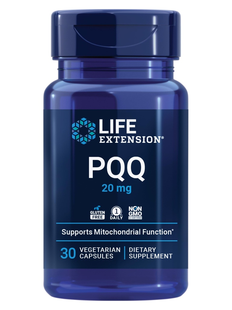 ライフエクステンションPQQ、ピロロキノリンキノン、20mg、ニューミトコンドリア、グルテンフリー、非GMO、ベジタリアン、1日、30カプセルの成長を促進