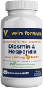 静脈フォーミュラ - Diosmin Hesperidin 1000 mg MPFF、60カプセル、血循環および足の静脈の補足、静脈の健康のためのマイクロ化されたBioflavonoid