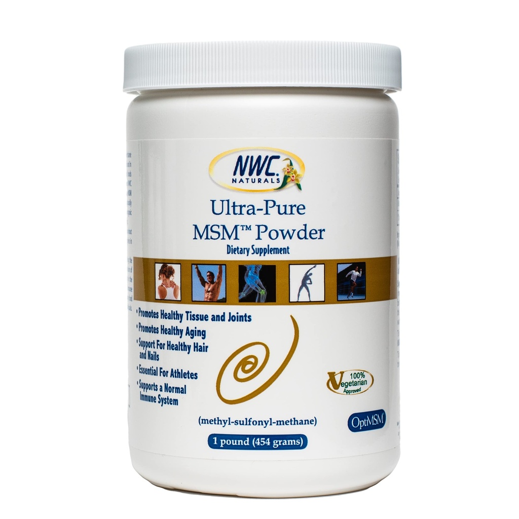 NWC Naturals Ultra-PureTM MSMパウダー、1ポンドのプラスチックジャー
