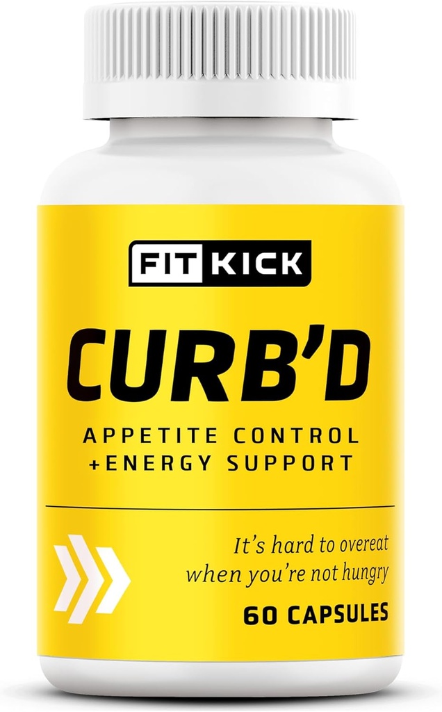 FITKICK Curb'Dカプセル - 非処方食欲とクレーブサポート、自然抽出物とエネルギー&フォーカスフォーミュラ - ラズベリーケトン、グリーンコーヒー豆&柑橘類 - 60ビーガンカプセル
