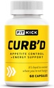 FITKICK Curb'Dカプセル - 非処方食欲とクレーブサポート、自然抽出物とエネルギー&フォーカスフォーミュラ - ラズベリーケトン、グリーンコーヒー豆&柑橘類 - 60ビーガンカプセル