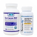 Serracor-NK&Serra-RX 260,000 SU - スカーティッシュバンドル(150カプセル&60カプセル) - 酸抵抗セルプターゼプロテオリン系酵素、呼吸器&肺サポート