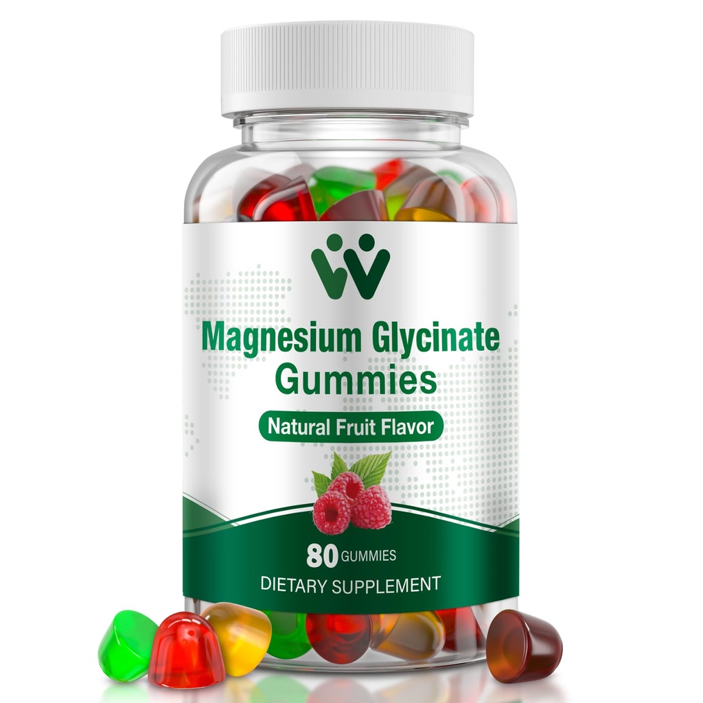 マグネシウムのGlycinateのグミ400のMg、L-Threonate、Calcium及びビタミンB6+D3の80の計算のマグネシウムのGlycinateのガミはフルーツの味を混合しました