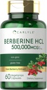 Carlyle Berberine HCL サプリメント | 500,000mcg | 60 カプセル | ベジタリアン・ノンGMO・グルテンフリー対応商品