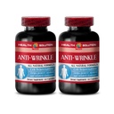 顔のための抗しわカプセル - ANTI-WRINKLE COMPLEX - 皮膚ミネラル、アンチエイジングサプリメント、ビタミン Eのコラーゲン、血清の反しわ、アルファlipoic酸、女性のための反しわの丸薬、2つのボット120の帽子