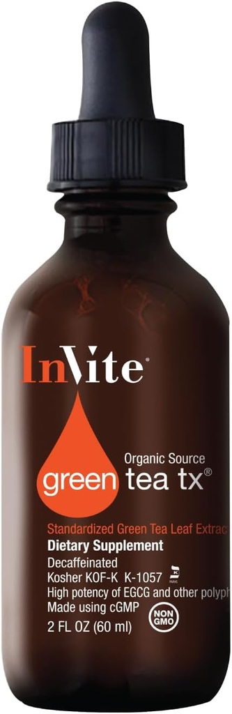Invite Health Green Tea Tx® - 免疫健康をサポート - 緑茶抽出物とビタミンCを結合 - 1つのドロップパフルは、緑茶の2カップまでの抗酸化力を持っています - 2液オンス
