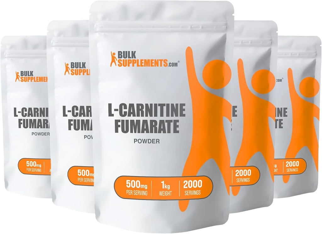 BulkSupplements.com L-カルニチンFumarateパウダー - カルニチンサプリメント、カルニチンパウダー、L-カルニチン500mg - グルテンフリー、500mg/サービング、グルテンフリー、5kg(11ポンド)(パッケージ 5)